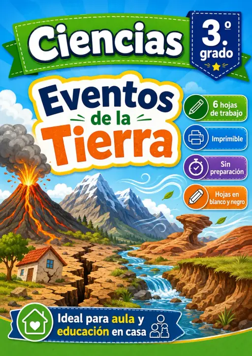 3.º grado - Eventos de la Tierra - Paquete de ciencias en español