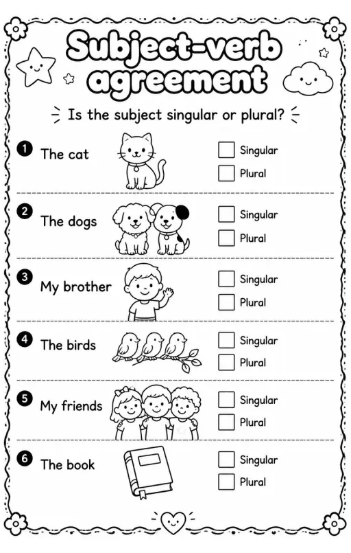 Is the subject singular or plural?
