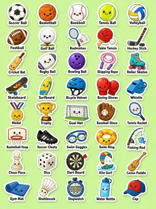 Sports Printable Sticker Sheet