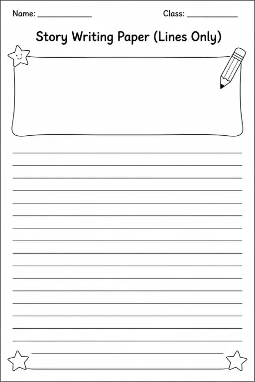 Story Writing Paper (Lines Only)