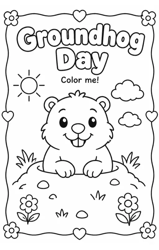 Groundhog Day Coloring Pages