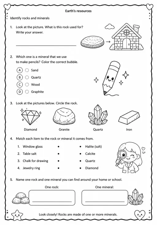 Identify rocks and minerals