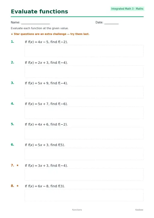 Evaluate functions