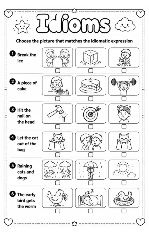 Choose the picture that matches the idiomatic expression
