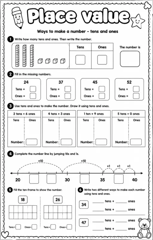 Ways to make a number - tens and ones