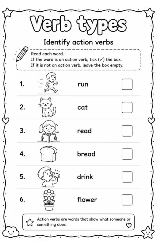 Identify action verbs