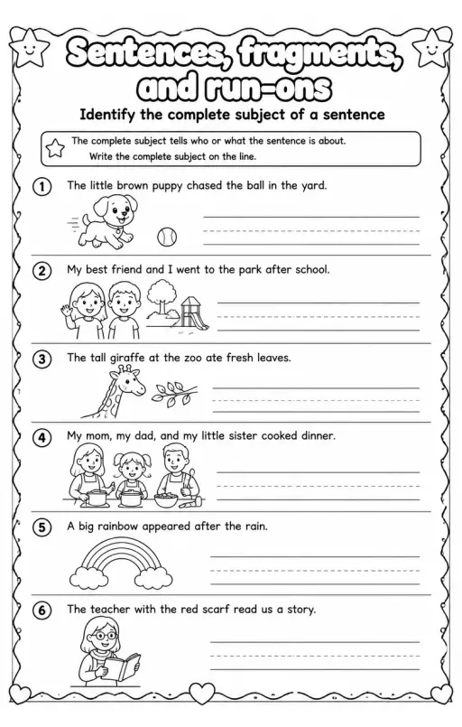 Identify the complete subject of a sentence