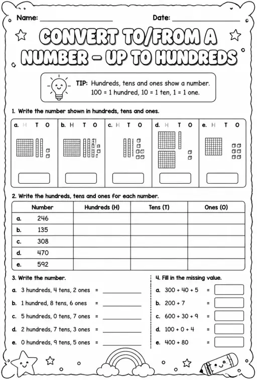 Convert to/from a number - up to hundreds