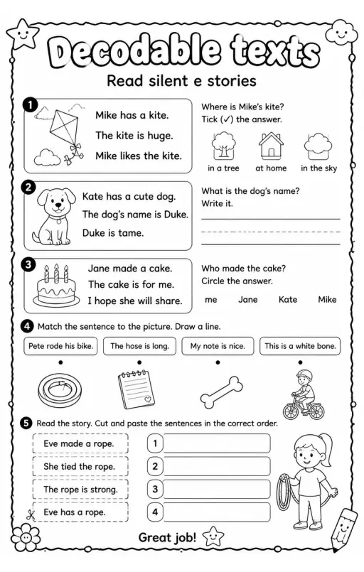 Read silent e stories