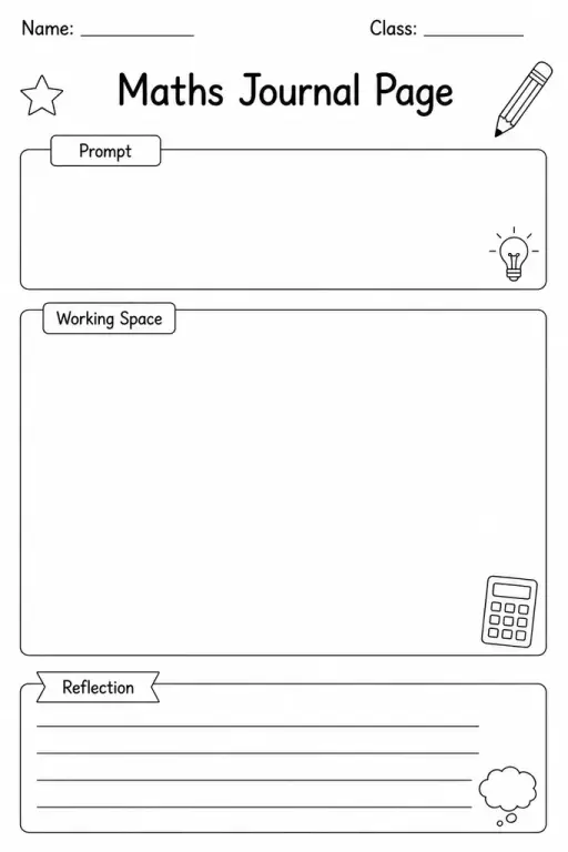 Maths Journal Page