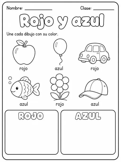 2.º grado - repaso mixto: clasificación, colores y tamaños - Paquete de fichas