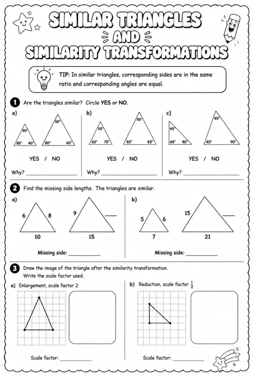 Similar triangles and similarity transformations