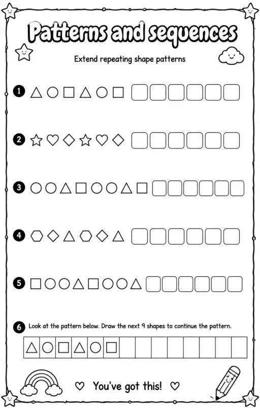 Extend repeating shape patterns