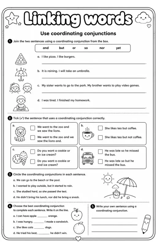 Use coordinating conjunctions