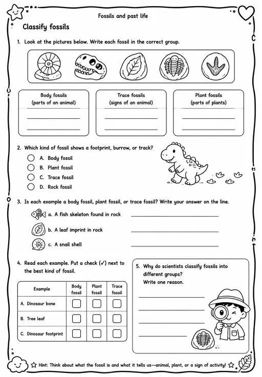 Classify fossils