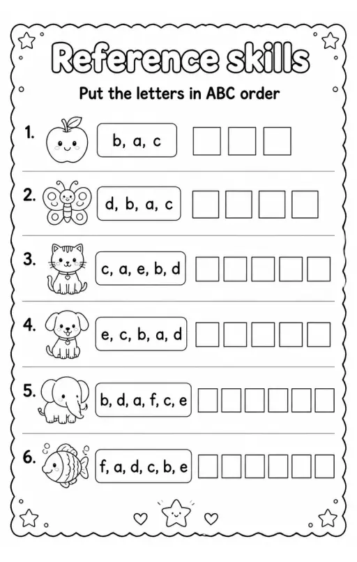 Put the letters in ABC order