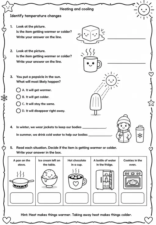 Identify temperature changes