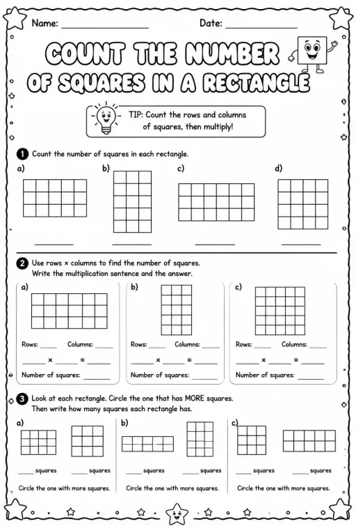 Count the number of squares in a rectangle