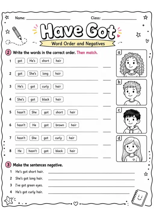 Have Got 2 | Grades 2-3 Grammar Worksheet