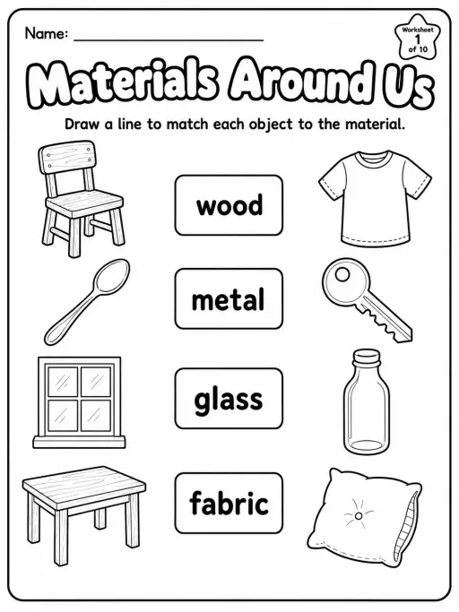 Materials Around Us Worksheet Pack
