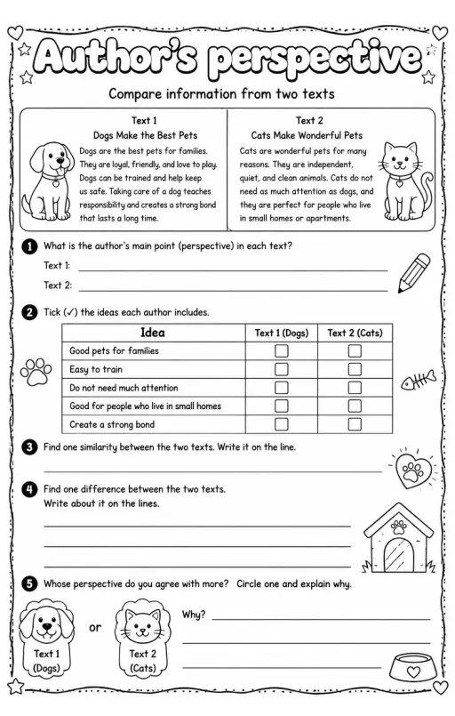 Compare information from two texts
