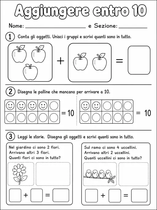 Aggiungere entro 10 - Scuola dell'infanzia