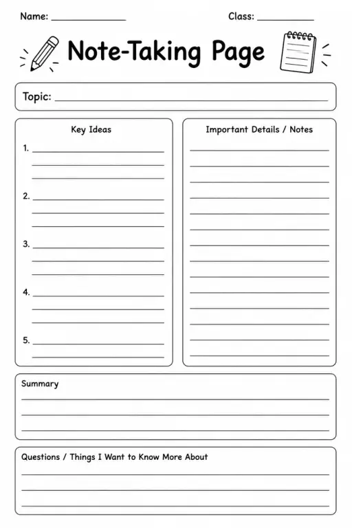 Note-Taking Page