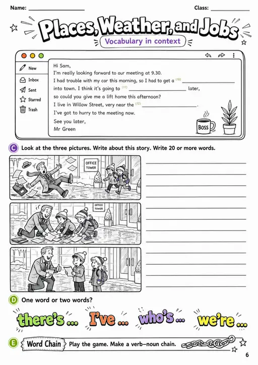 Cambridge Flyers - Places, Weather, and Jobs - Practice 2 | Free Worksheet