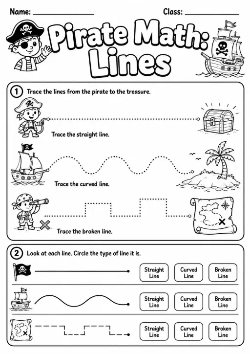 Pirate Math: Capacity and Volume Worksheet