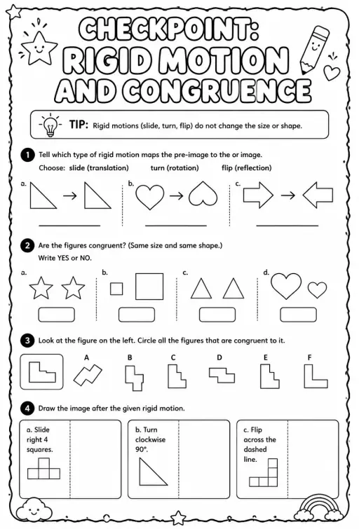 Checkpoint: Rigid motion and congruence