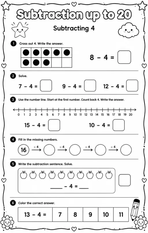 Subtracting 4
