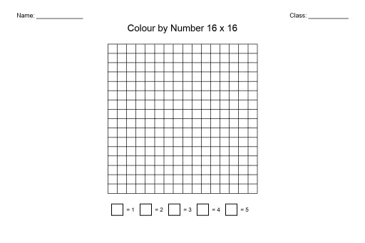 Pixel Colour-by-Number 16x16 (Blank)