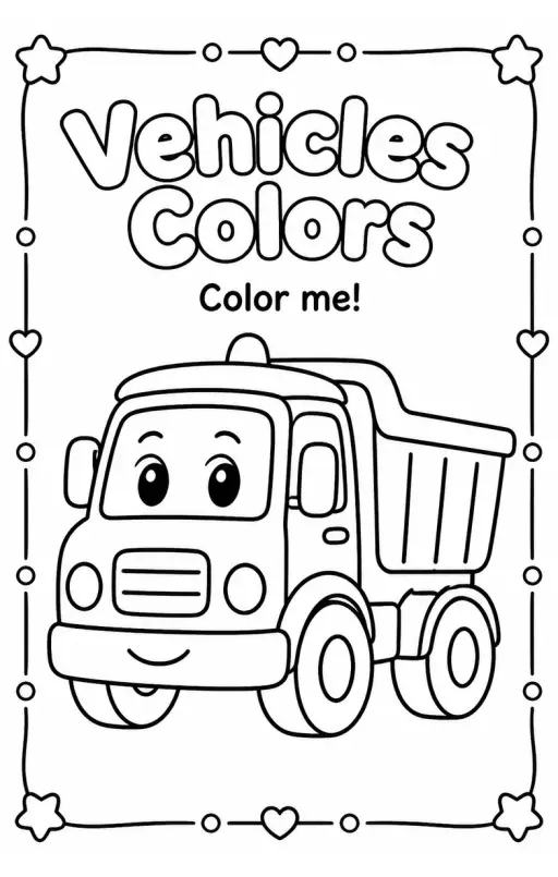 Vehicles Colors Coloring Page