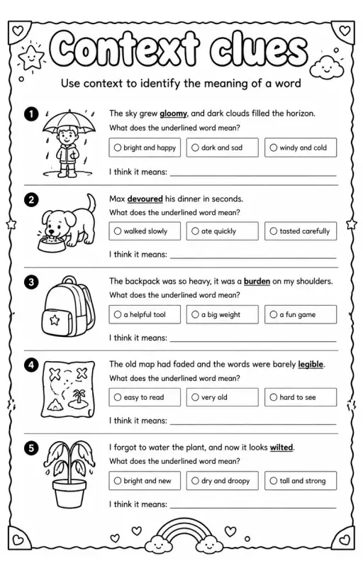 Use context to identify the meaning of a word
