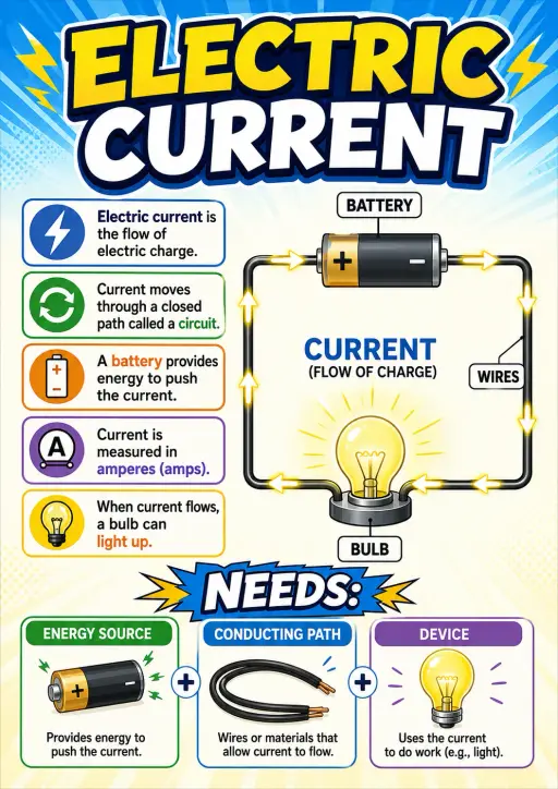 Electric Current Electricity and Magnetism Infographic
