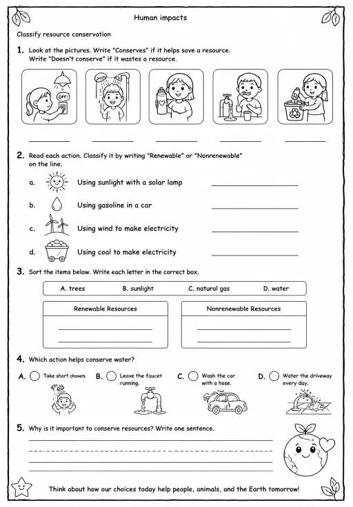 Classify resource conservation