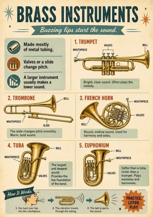 Brass instruments Infographic