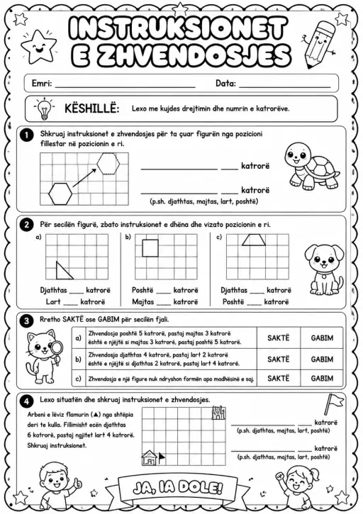 Instruksionet e zhvendosjes — shumëkëndëshi