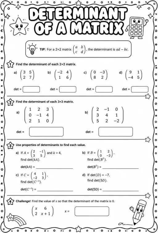 Determinant of a matrix