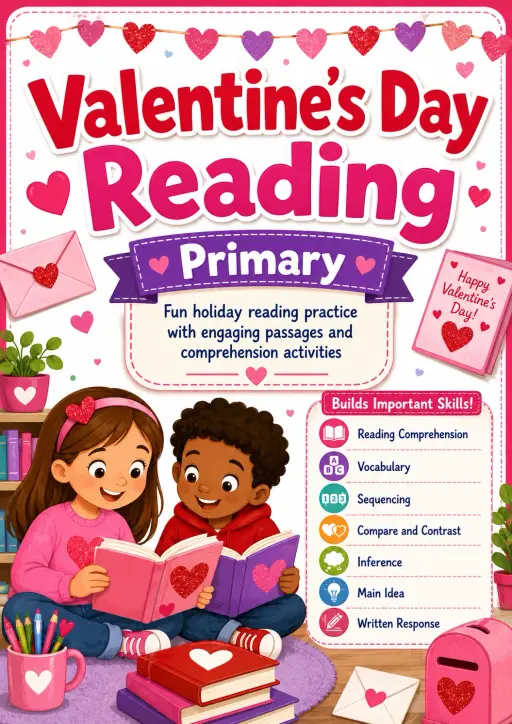 Valentine's Day Reading Worksheet Pack
