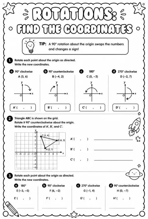 Rotations: find the coordinates