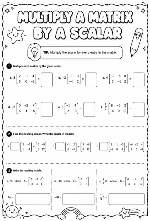 Multiply a matrix by a scalar