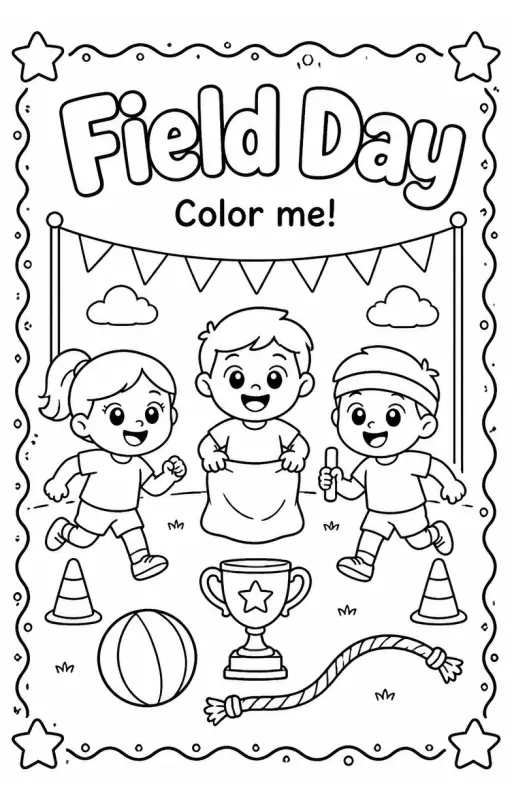 Field Day Coloring Pages