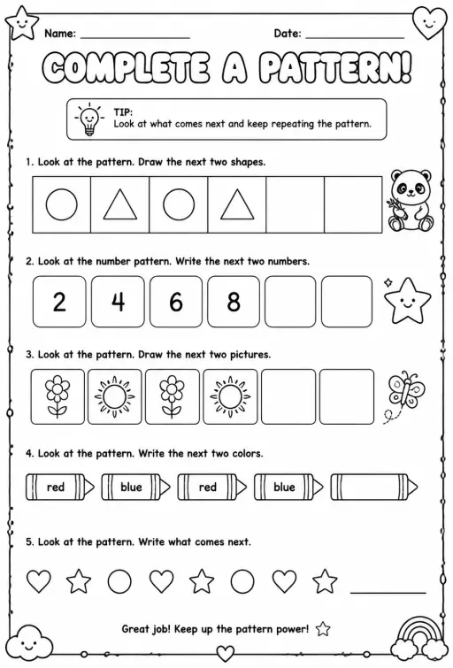 Complete a pattern