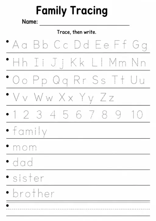 Family Tracing — Grade 1
