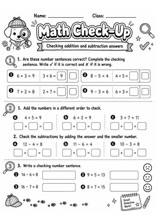 Grade 1 Addition and Subtraction Worksheets - Pack 1