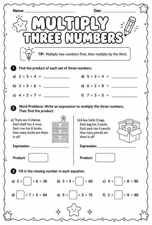 Multiply three numbers