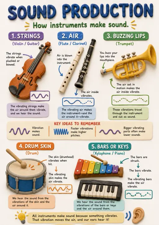 Sound Production Instruments Infographic