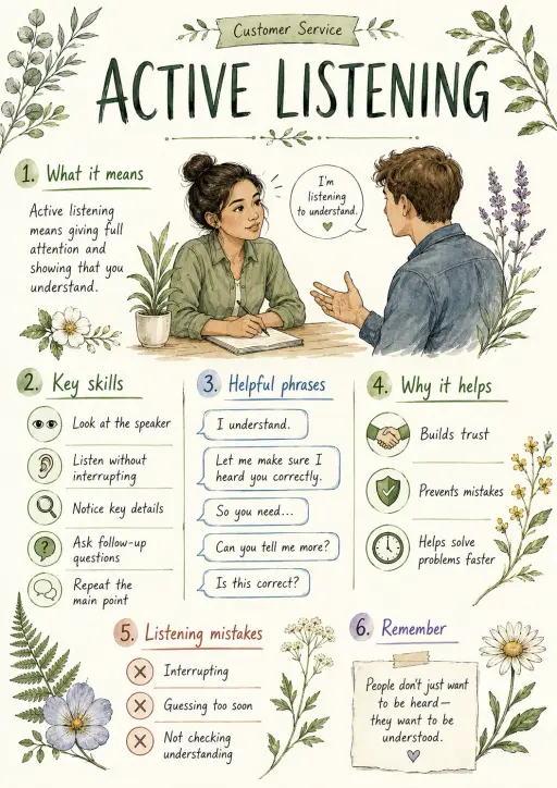 Active listening Customer Service Infographic