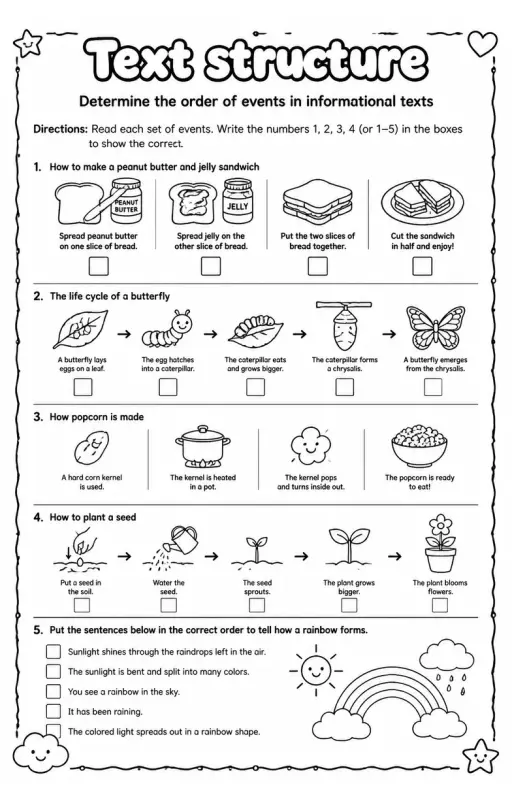 Determine the order of events in informational texts